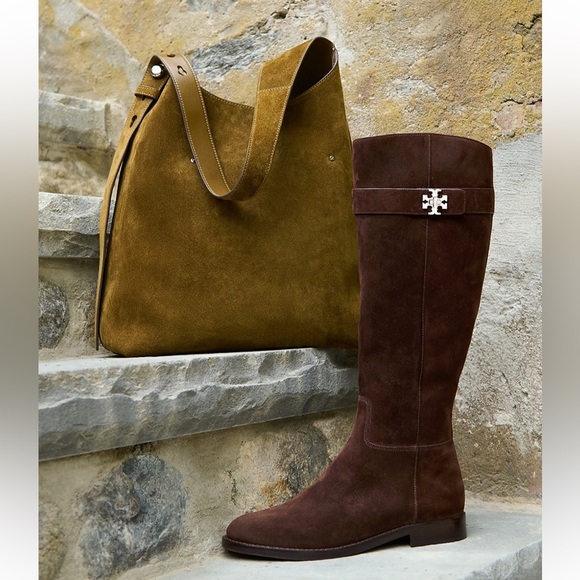 Tory Burch Handbags - Tory Burch Olive Green Suede Romy Suede Hobo Bag